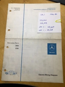 Genuine Mercedes Wiring Diagram 1975-1980 200 230 Euro Spec (123.020/023) - Picture 1 of 3