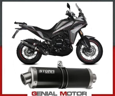 Silenciador de escape Storm de Mivv Ovalado Acero Negro MOTO MORINI X-CAPE 650 2021 2023 Foto 1 de 3