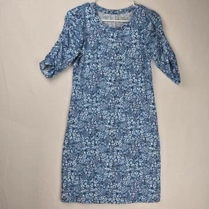 Vestido Lilly Pulitzer Azul Floreciendo Juntos Flores Talla XS - Imagen 1 de 9
