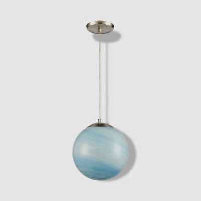 $210 Iluminación de alce Montaje azul Techo Planetario Vidrio Globo 1 Luz Mini Colgante Foto 1 de 4