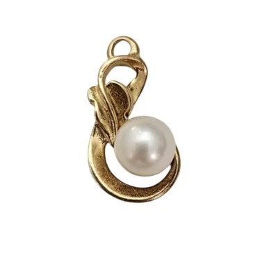 Colgante de perlas de oro amarillo de 14K J178 Foto 1 de 4