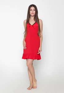 2019 Sexy Sleep Red Lingerie Sleepwear V Neck Spandex Material & Smooth as Silks - Picture 1 of 5