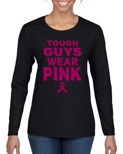 Hombres duros usan camiseta rosa angustiada mujer gráfica manga larga - Imagen 1 de 6