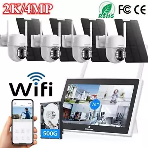 CAMCAMP 4MP Wireless Home Security Camera System Solar IP Cameras 10'' Monitor - Picture 1 of 9