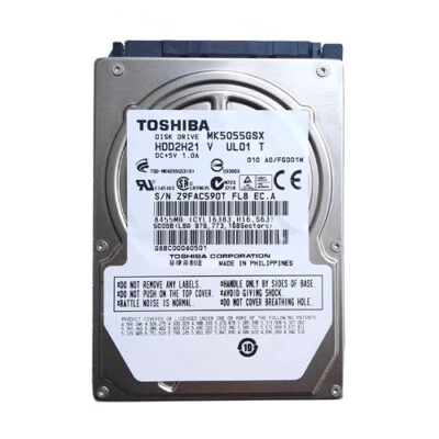 Toshiba MK5055GSX 500GB 5400RPM 2.5" Internal Notebook Laptop HDD Hard Drive - Image 1 of 4