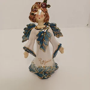 Rare Blue Sky Rejoice Angel Christmas Ornament Bell Heather Goldminc Clayworks - Picture 1 of 6