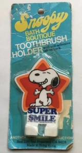Snoopy Super Smile Hang Up Toothbrush Holder Peanuts New Old Stock - Picture 1 of 4