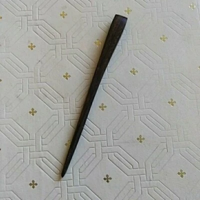 Bohemian brown wood hair stick barrette boho hippy - Image 1 of 2