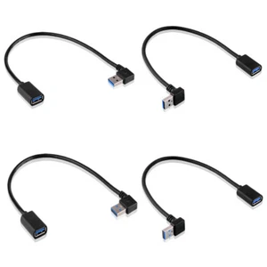 4 Stück USB 3.0 Rechtwinklig 90-Grad Adapterkabel Winkel-Kabel Eckkabel Flach - Bild 1 von 3