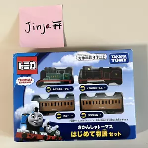 Takara Tomy Green Thomas & Black James The First Story set Plarail Toy Train New - Picture 1 of 7