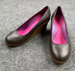 Crocs A-Leigh scarpe donna 9 zeppe pelle espresso tacco plateau - Foto 1 di 8