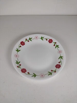 Corelle Spring Pink Vitrelle 17cm side plate USA Made Discontinued Pattern - Image 1 of 4