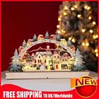 Wooden Snow Room LED Bridge Lights Ornament for Home Interior Fireplace