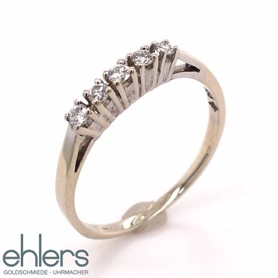 Damenring 585er Weißgold 14kt Gold Brillanten Diamanten Vorsteckring Antrag 565 - Bild 1 von 4