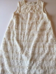 Max Studio kleines zweifarbiges elfenbeinweißes Spitzenkleid gefüttert - Bild 1 von 4