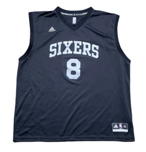 Philadelphia 76ers Jersey Emeka Okafor Men’s 2XL Black Adidas NBA Preowned - Picture 1 of 6