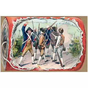 Minute Men American Revolution cartolina d'epoca 4 luglio patriottica - Foto 1 di 2
