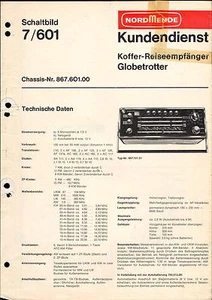 Nordmende Service Manual für Globetrotter 7.601 Copy - Picture 1 of 1
