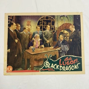 1942 Black Dragons Carta originale 11x14" Lobby Bela Lugosi Clayton Moore - Foto 1 di 6