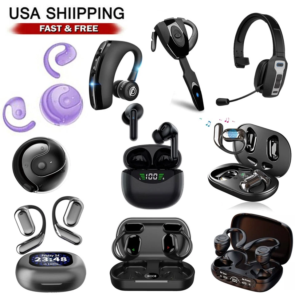 Trucker Bluetooth 5.0 Earpiece Wireless Headset Noise Cancelling Driving Earbuds - Image 1 of 1