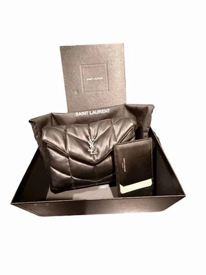 Saint Laurent Puffer Quilted Lambskin Pouch Unused - Image 1 of 4