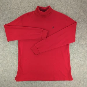 Vintage Polo Ralph Lauren Turtleneck Sweater Mens Medium Red Long Sleeve USA 90s - Picture 1 of 7