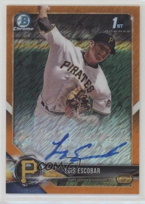 2018 Bowman Chrome Prospect Orange Shimmer Refractor /25 Luis Escobar Auto - Image 1 of 2