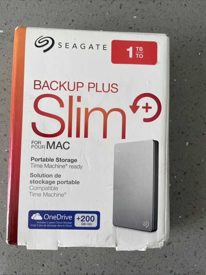Seagate Backup Plus Slim 1TB HDD External Hard Disc Drive Portable Storage - Image 1 of 4