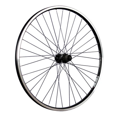 Laufrad 26 Zoll Hinterrad Alu Hohlkammer geöst Shimano FH-QC400 Disc schwarz QR - Bild 1 von 4