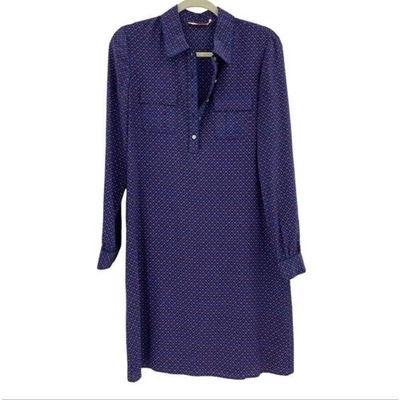Vestido Camisa TORY BURCH Seda Rylie Azul Marino Mar Ocho Ríos Talla 2 Foto 1 de 4