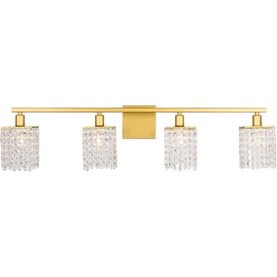 Lámpara de pared de latón Living District LD7012BR Phineas 4 luces 36 pulgadas Foto 1 de 4