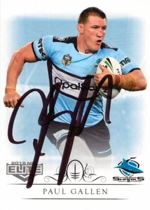 Signed 2018 Cronulla Sharks NRL TLA Elite Card - Paul Gallen - Picture 1 of 3