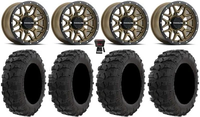 Raceline Krank 14" Bronze Wheels 29" Dual Threat Tires Kawasaki Mule Pro FXT - Image 1 of 4
