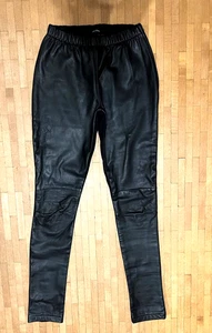 Hallhuber Echte Leder Leggings Hose Schwarz Größe S Neu  - Bild 1 von 3