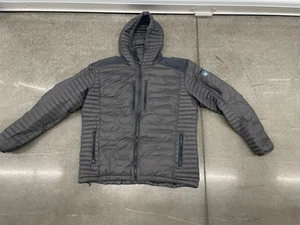 Kuhl Projekt Spyfire Jacket Mens 2XL Black Gray Down Puffer Hooded Full Zip - Picture 1 of 15