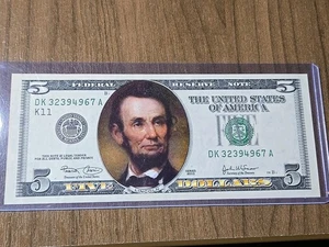 2003 5$ Dollar Note Colorized **Low Mintage** - Picture 1 of 6