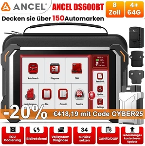 Dispositivo de diagnóstico profesional ANCEL DS600 OBD2 automóvil TODO el sistema 34 restablecimiento ECU codificación escáner - Imagen 1 de 17