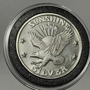 1999 Sunshine Mining Eagle Key Date Rare Coin 1 Troy Oz .999 Fine Silver Round - Picture 1 of 14