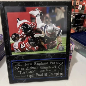 Julian Edelman Super Bowl 51 "The Catch" foto metallo incorniciato 15x12 + foto Brady - Foto 1 di 11