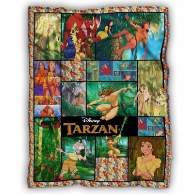 ETH GLOBAL Tarzan Blankets, Tarzan 3D and Jane Fleece, Sherpa Blanket Soft and Cozy