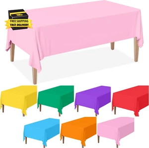 14 Packs Disposable Rectangle Plastic Tablecloths,Rainbow Assorted Color Table C - Picture 1 of 7