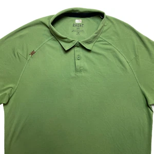 Rhone Tech Golf Polo Shirt Men's L Green Stretch Reg Fit Collared - Bild 1 von 13