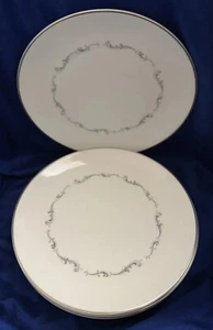 Royal Doulton Coronet Lot of 8 Dinner Plates Silver Trim Bone China Vintage - Picture 1 of 9