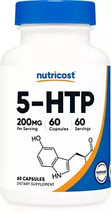 Nutricost 5-HTP 200 mg, 60 Kapseln (5-Hydroxytryptophan) - glutenfrei, gentechnikfrei - Bild 1 von 5