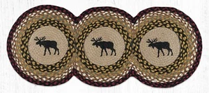 Braided Jute Tri-Circle Table Runner. Earth Rugs. BLACK MOOSE. 15" X 36" - Picture 1 of 1