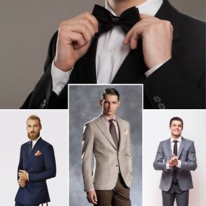 Mens Suit Custom Made to Measure Business Wedding Groom All Sizes, Fit & Colors