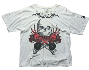 Vintage Signed Autographed Puddle Of Mudd Skull Tribal Your T-Shirt White XL - Picture 1 of 7