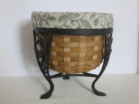 Longaberger at Home Garden 2004 FLORA Basket + Protector + Liner + WI Stand Cover
