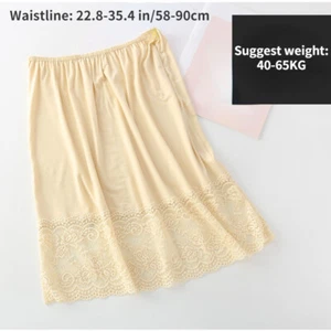 Women Floral Lace Trim Half Slip Skirt Safety Underskirt Petticoat Casual - Picture 1 of 15