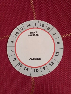 Dave Duncan Rare Vintage  Cadaco All Star Baseball Game Disc Card Athlethics - Image 1 of 2